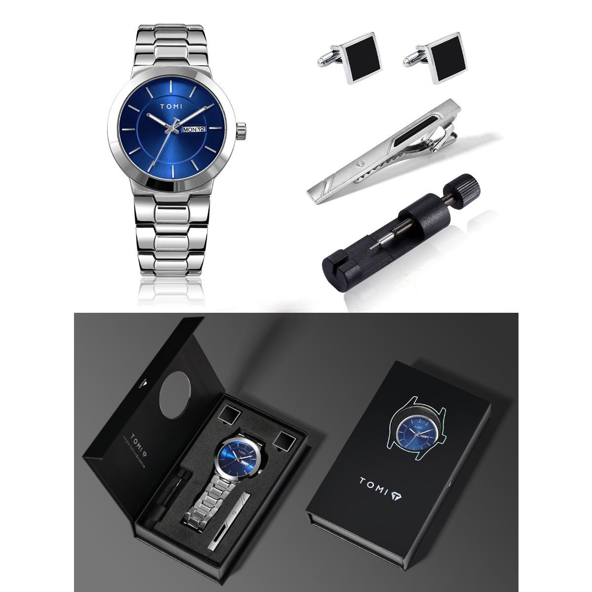 

Мужские часы Модные деловые кварцевые часы Подарочный набор Подарочный календарь Деловые модные часы высокого класса