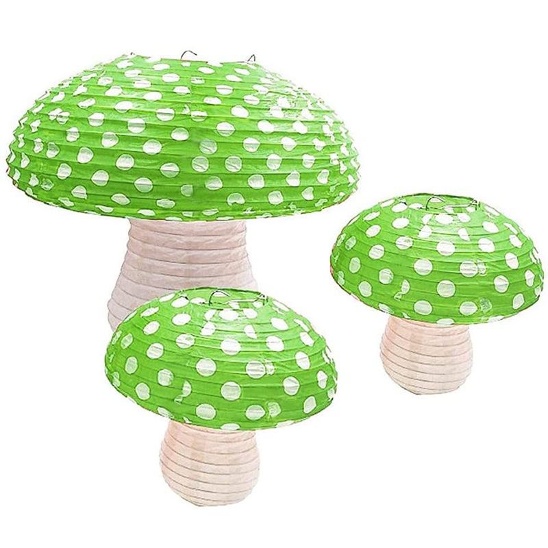 Outdoor Mushroom Lantern Ornaments: Decorative Photo Paper Lanterns for Parties and Restaurants