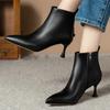 Fashion Short boots, temperament, high heels, women's pointed toes, thin heels, spring and autumn small follow-up boots