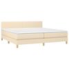 3140486 vidaXL Divan Bed with Mattress Cream 200x200 Cm Fabric