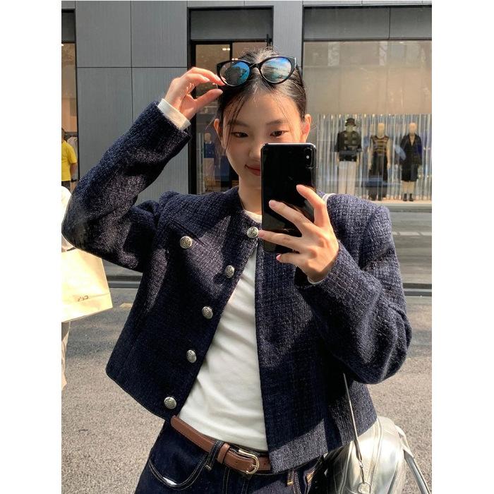 

Xiaoxiangfeng jacket women s autumn and winter new retro casual short niche temperament Korean celebrity tops tide S