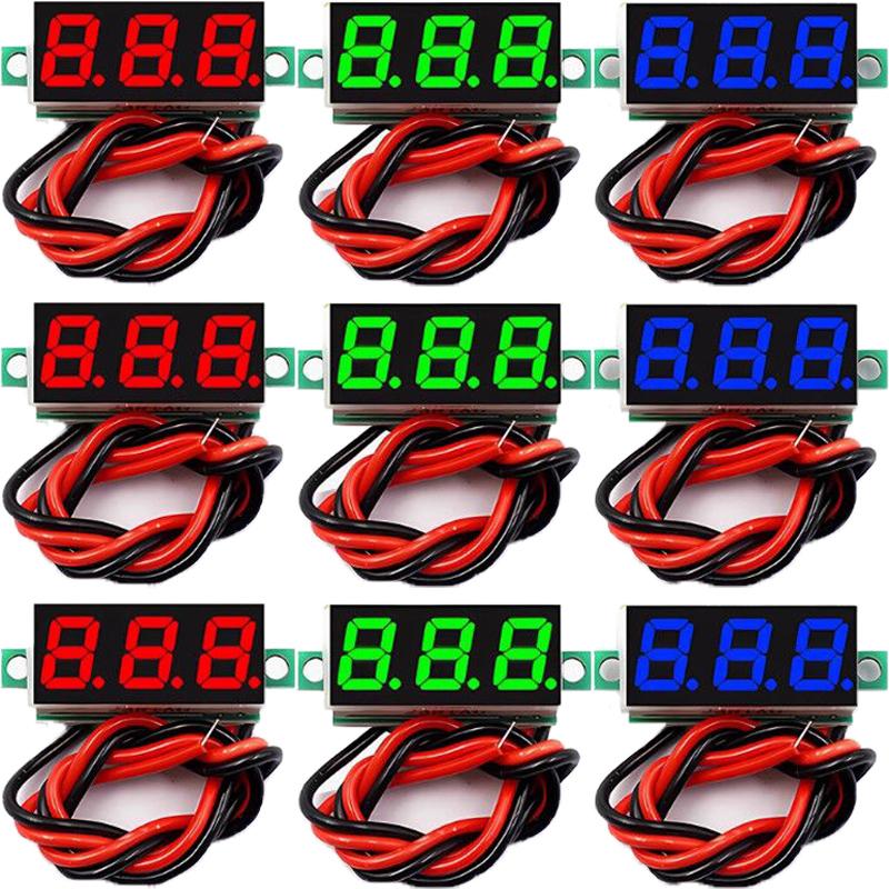 1/10pcs Mini LED Digital Voltage Meters Volt Voltage Panel Meter Red/Blue/Green Auto Car Mobile Power Volt Detector Instrument
