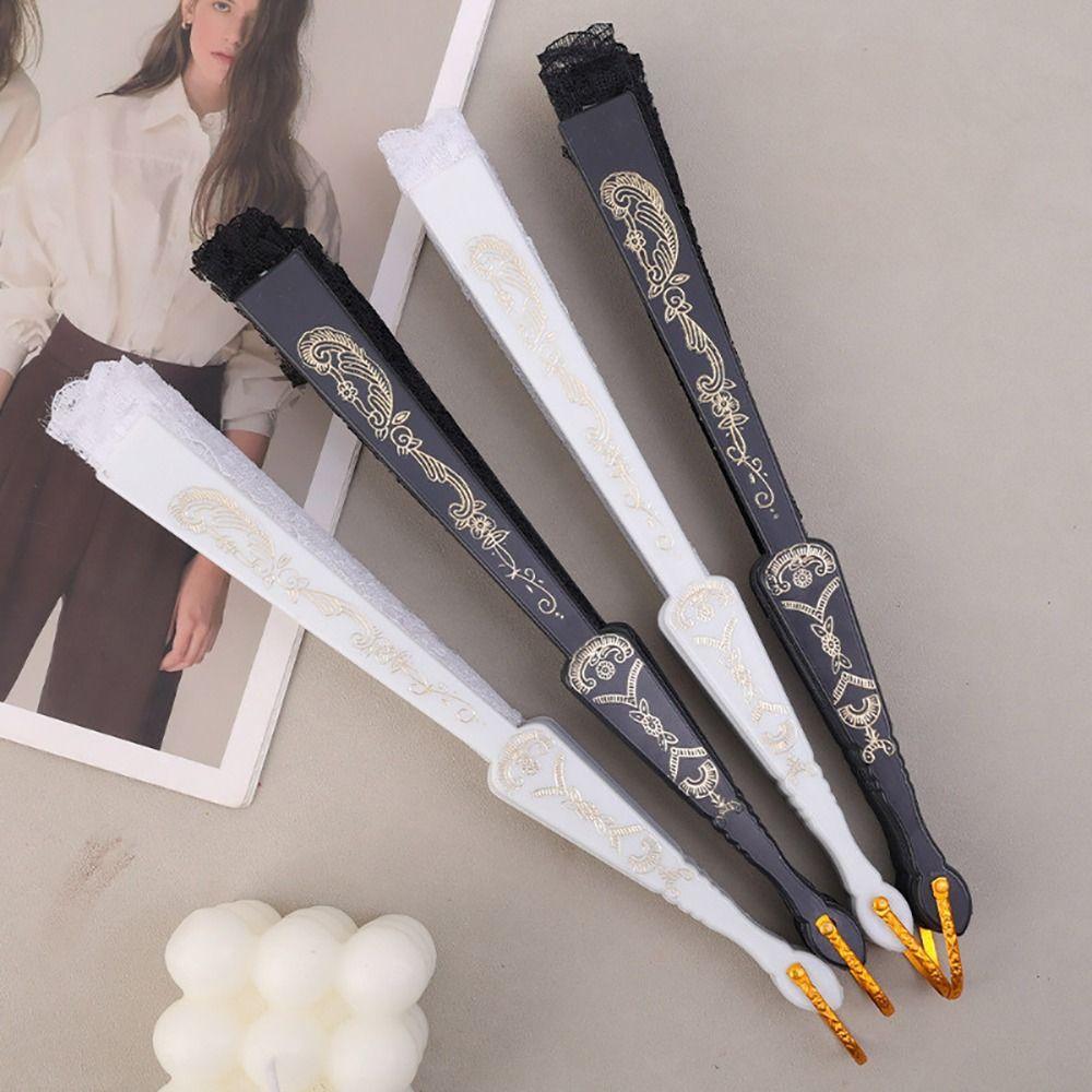 1Pcs Sweet Folding Lace Fan Lolita Decorative Fan New Chinese Dance Fan  Photography Photo Prop