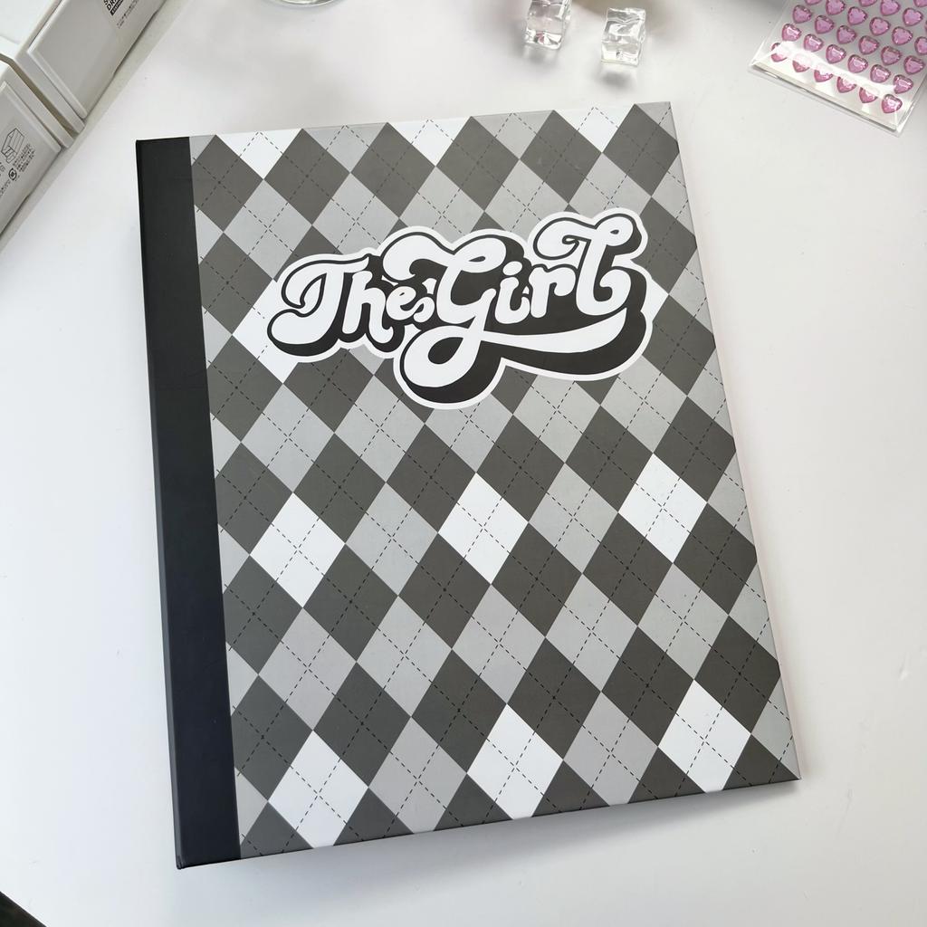 Álbum de Tarjetas A4 Vintage Americana Acolchado de Diamantes Carpeta de Fotos de 9 Compartimentos para Fotocards de Ídolos y Coleccionables K-pop Organizador de Scrapbooking
