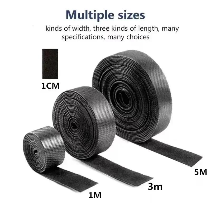 Cable Winder Tapes Storage Management Straps Self Adhesive Fastener Cord Ties Reusable Double Side Hook Loop Wire 1M 3M 5M