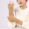 Hollow Out Knitted Gloves Vintage Fingerless Gloves All-Match Winter Wool Gloves  Autumn