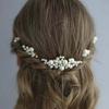 Luxury Flower Bride Hair Pins Silver Gold Wedding Headwear Tiara Imitation Pearl Pearl Hair Comb Headpiece