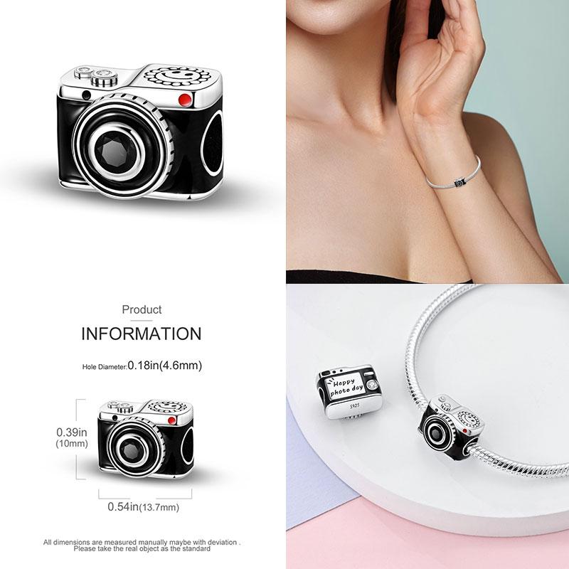 Original 100% Copper Pocket Watch Beads Camera Adventure Backpack Charms Fit Bracelet Diy Jewelry Making Women Gift