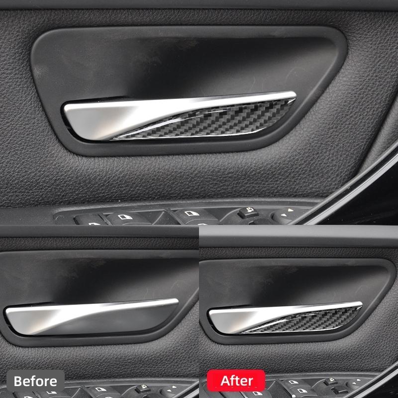 For BMW 3 Series F30 2013-2018 Accessories Carbon Fiber Interior Car Interior Door Handle Decoration Cover Trim Frame Stickers