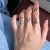 Stick Figure Poză Mică Floare Fluture Fantomă Drăguță Deget Autocolant Tatuaj Autocolant Tatuaj Simplu