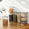 Square Hermetic Spices Candy Jars Kitchen Clear Food Storage Container Plastic Cereals Organizer Boxes Refrigerator Organizer