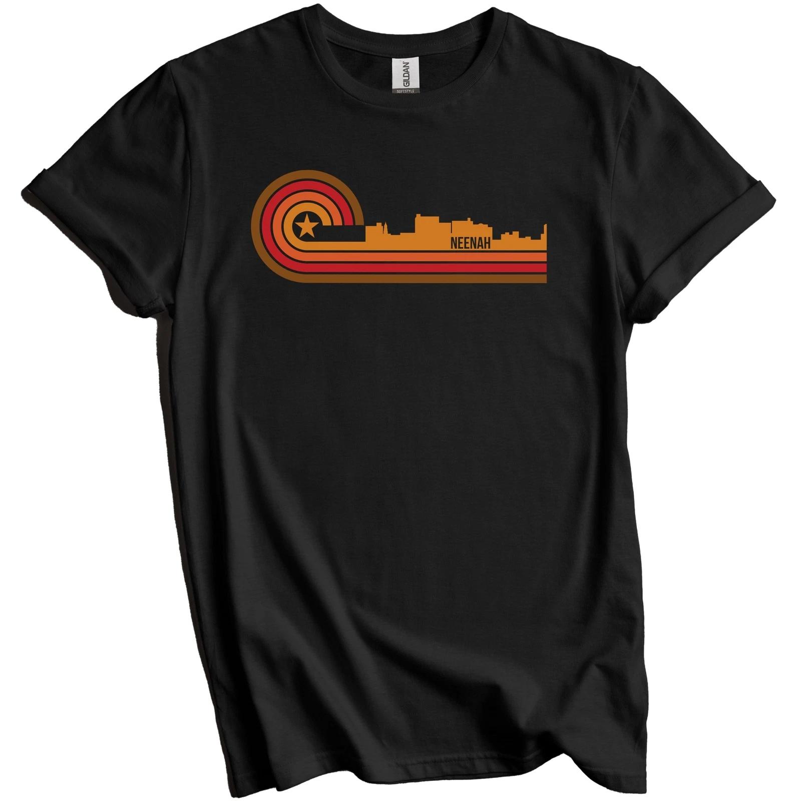 Retro Style Neenah Wisconsin Skyline T-Shirt 4XL