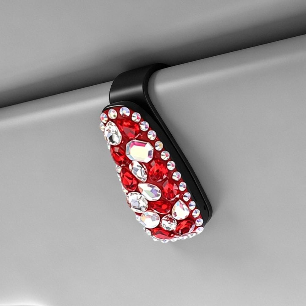 Rhinestone Sunglasses Clip Portable Car Glasses Bracket Creative Car Sunglasses Holder Car