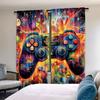Satisfactory Game Room Curtains Video Gaming Theme Colorful Decor Playroom Home Apartment Bedroom Living Set Of 2 Made Polyester