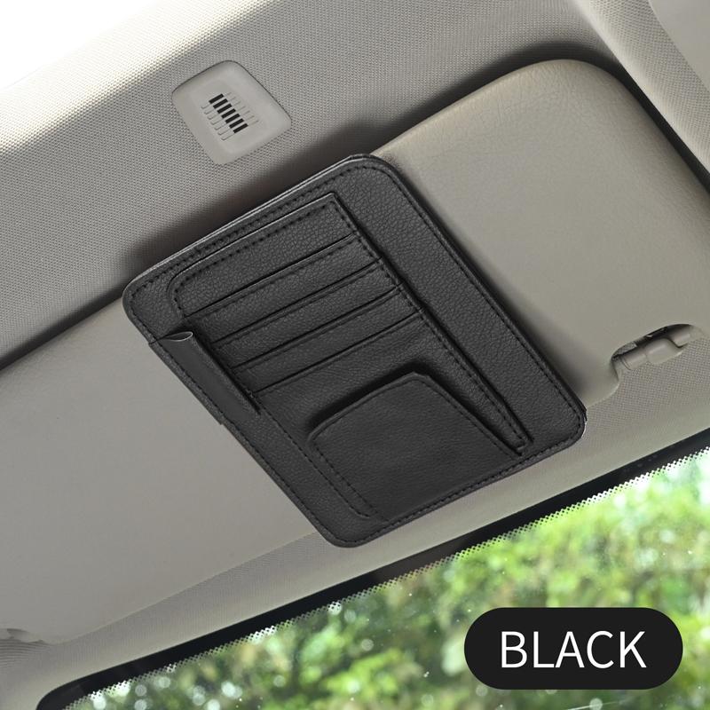 

Автомобильный солнцезащитный козырек, органайзер, карман для хранения, сумка, держатель для очков с IC-картой, зажим для укладки, автоаксессуары чёрный