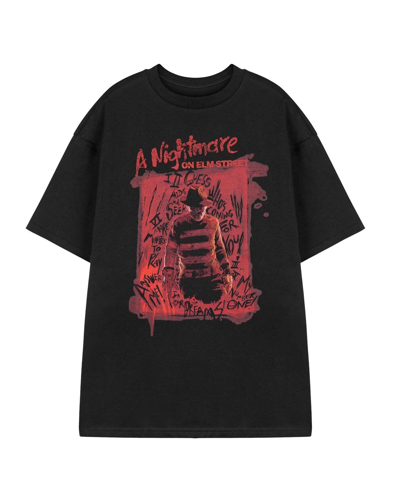 

Nightmare On Elm Street Black I m Your Dreams Short Sleeved 100% Cotton T-shirt Mens Tees Top Unisex L