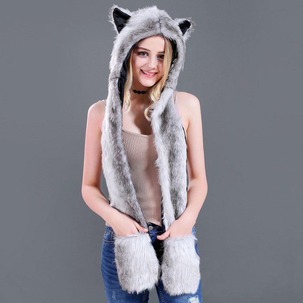 Warm Warm Earmuff  Hat 3 in1 Hat Scarf Set Winter Cap With Scarf Gloves  for Men Women