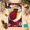 Miami Heat (5) Motyw Ręcznik plażowy Odporny na piasek Miękki i wygodny Odpowiedni na basen Kemping Joga i Nurkowanie Podróżny