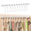 No Punching Storage Rack Hook Sliding Rail Cabinet Hook Organizer  Kitchen Storage