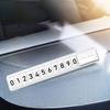 Car Parking Number Plate with Sticker Slider Night Luminous Dashboard Mount Universal Temporary Auto Phone Number Sign Car Accessories