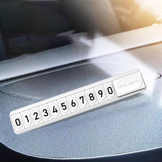 Car Parking Number Plate with Sticker Slider Night Luminous Dashboard Mount Universal Temporary Auto Phone Number Sign Car Accessories