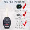 Key Fob Fits for Honda Accord 2008 2009 2010 2011 2012 (Sedan Only) / Pilot 2009 2010 2011 2012 2013 2014 2015 KR55WK49308 Remote Control Head Key
