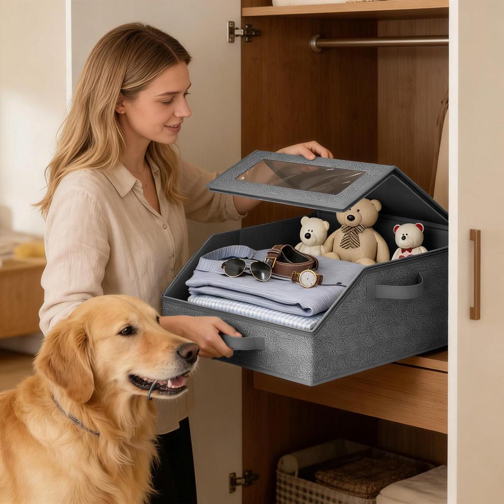 Hat Boxes Thick Cardboard Zipper Container Hat Container Storage For Family Friends Outfits Bedroom Indoor Home Clothes Scarves