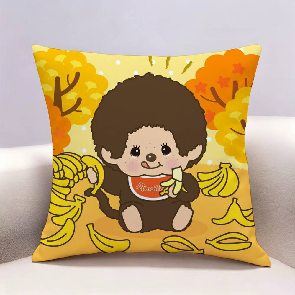 MMonchhichi New Doublesided print Pillow Case Pattern Printed Pillowcase For Living Room Sofa Cushion Cover