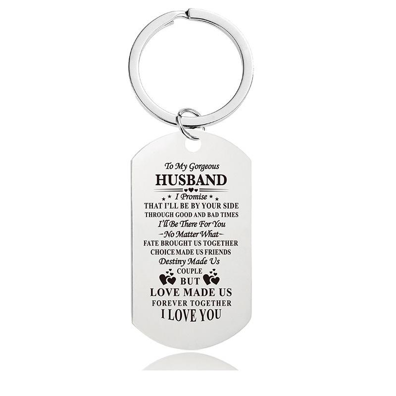 Breloc Militar Gravat din Oțel Inoxidabil - Cadou de Ziua Îndrăgostiților pentru Cupluri