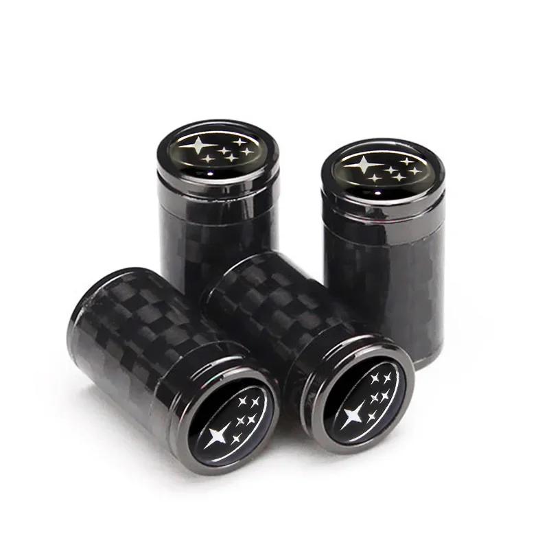 4pcs Carbon Fiber Alloy Car Wheel Dust Covers Tire Valve Caps for Subaru STI XV WRX BRZ FORESTER IMPREZA LEGACY OUTBACK ASCENT lki1