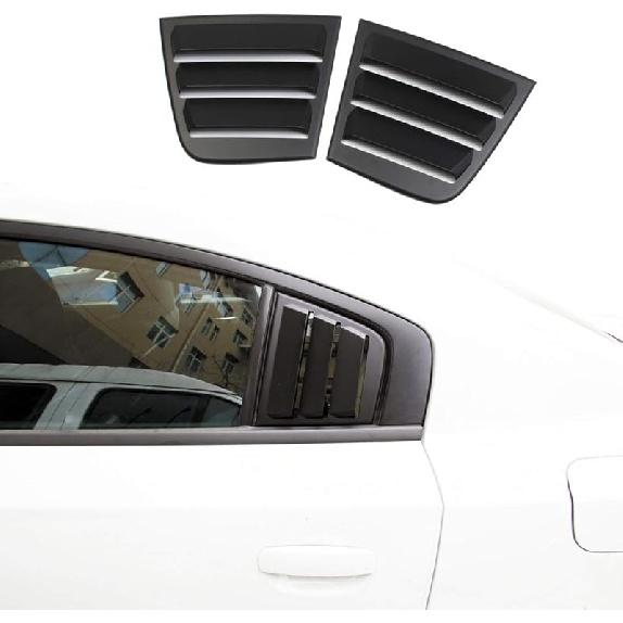 Side Window Louvers Air Vent Scoop Shades Cover Blinds ABS for Dodge Charger 2011-2021 (black) чёрный