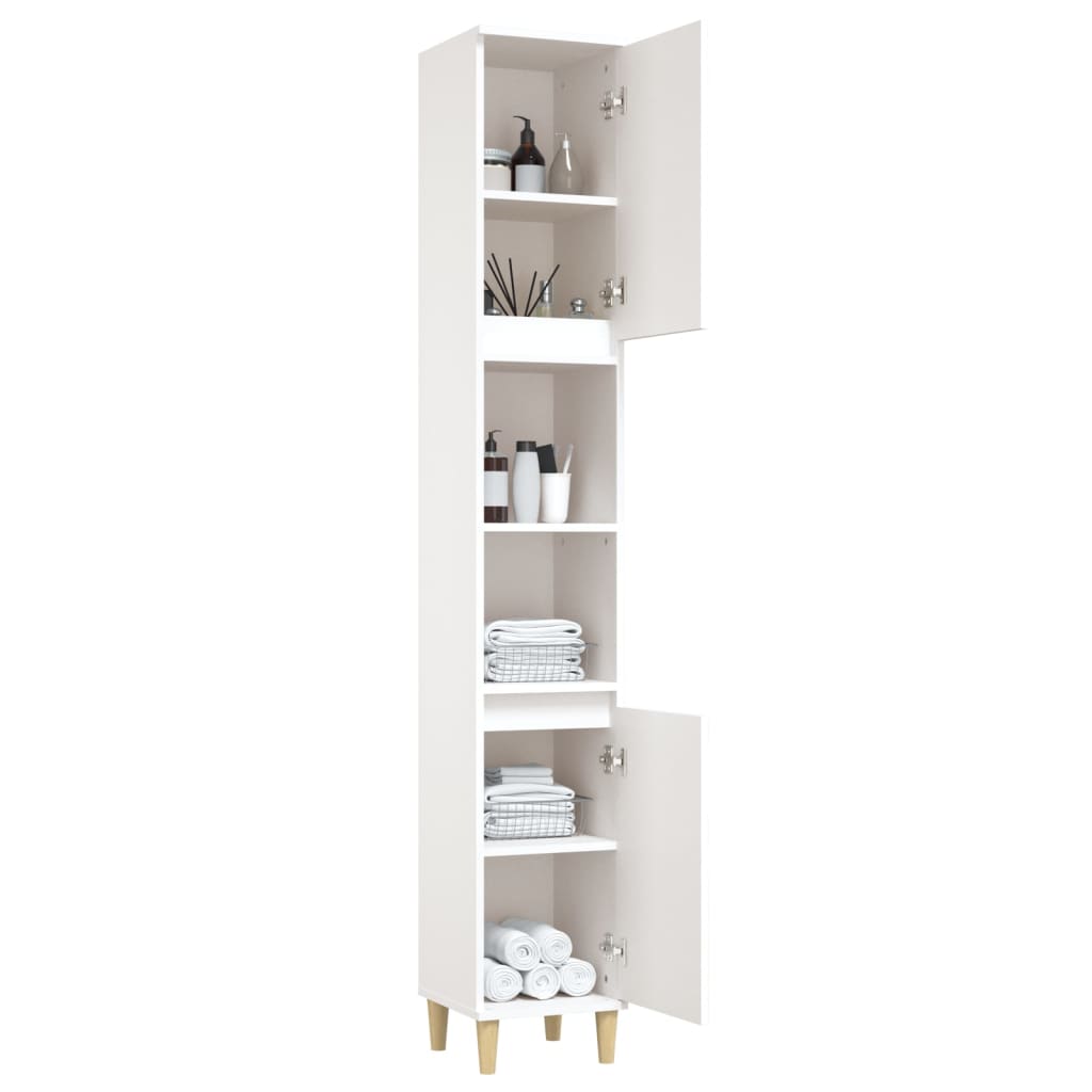 Bathroom Cabinet White 30x30x190 cm Particleboard