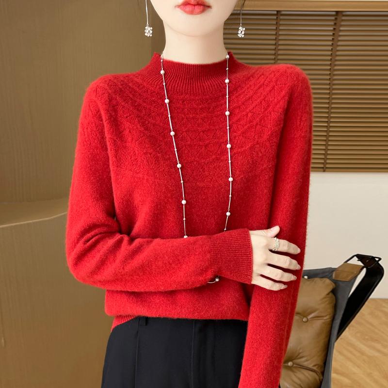 Pulover de cașmir pentru femei cașmir Qinghe 30% cașmir 70% lână cald și la modă versatil toamnă și iarnă