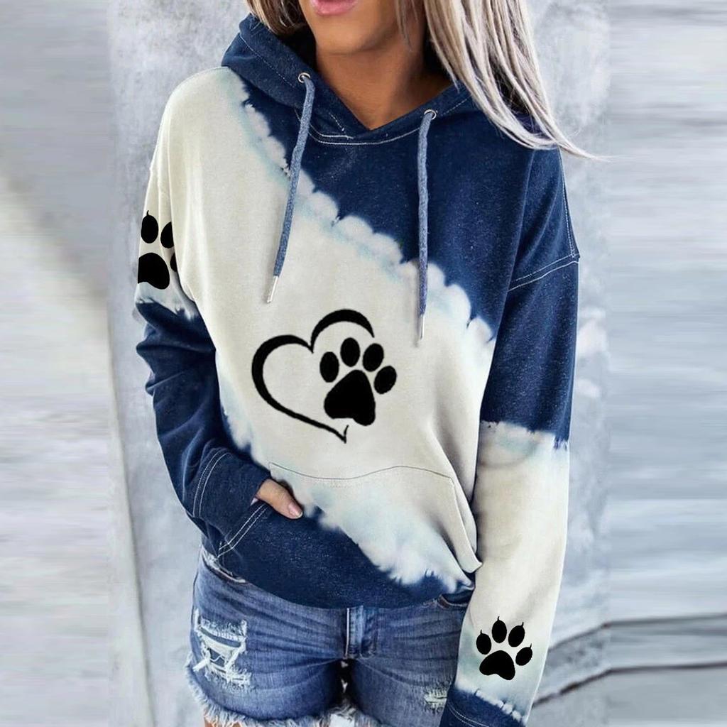 Long-sleeved Hooded Printing Leisure Women's Blouse Women Simple Loose Hoodie Y2k Street Sweatshirt Sportwear Casual Tops