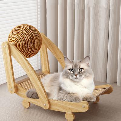 Jute Cloth Cat Scratch Board Wooden Cat Toy Kitten Bed Cat Grasping Ball Grinding Claw Cat Climbing Frame Kitten Scratch Furniture