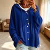 Women's Color Hooded Knit Cardigan with Buttons for Casual Daily Wear