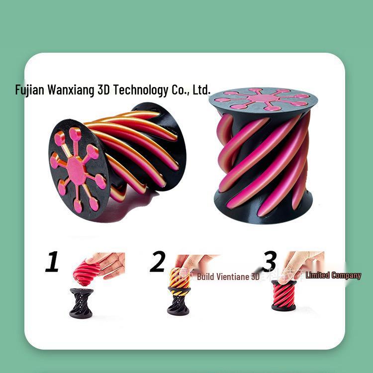 3D Printed Spiral Cone Pyramid Decompression Toy Sculpture - Creative Educational Gift