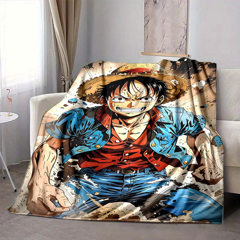 

1 шт. Фланелевое одеяло Луффи из One Piece, мягкое и теплое, многоцелевое покрывало для дивана, софы, офиса, кровати, кемпинга, путешествий 80x120cm
