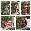 Multicolor Christmas Hanging Pendants Xmas Tree Wreath Mailbox Plane Drop Ornaments Plastic Cane Drum Xmas Tree Decorations