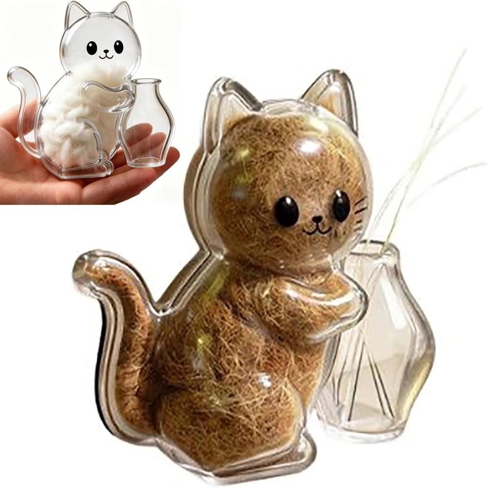 DIY Pet Hair Keepsake Box Transparent Cat Hair Storage Box Pet Memorial Container  for Dog Cat Hair