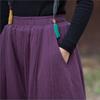 Johnature Women Vintage Winter Pants Warm Solid Color Elastic Waist Trousers Loose Pockets Female Pants