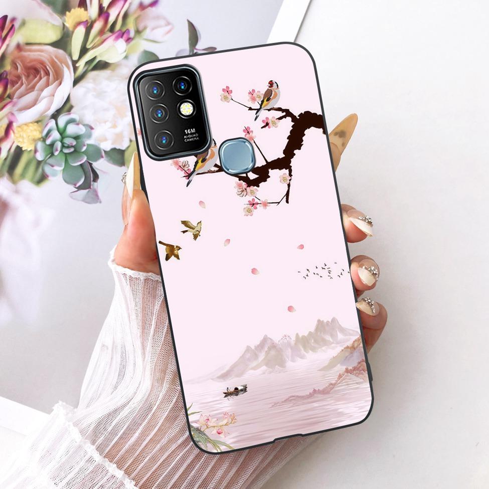Case For Infinix Hot 10 Cover Aesthetic Cute Cat Fashion Funny Painted Bumper For Infinix Hot10 X682B X682C Casing