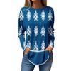 Magliette da Donna Autunno Casual Manica Lunga Felpa Stampa Natalizia Top Pullover