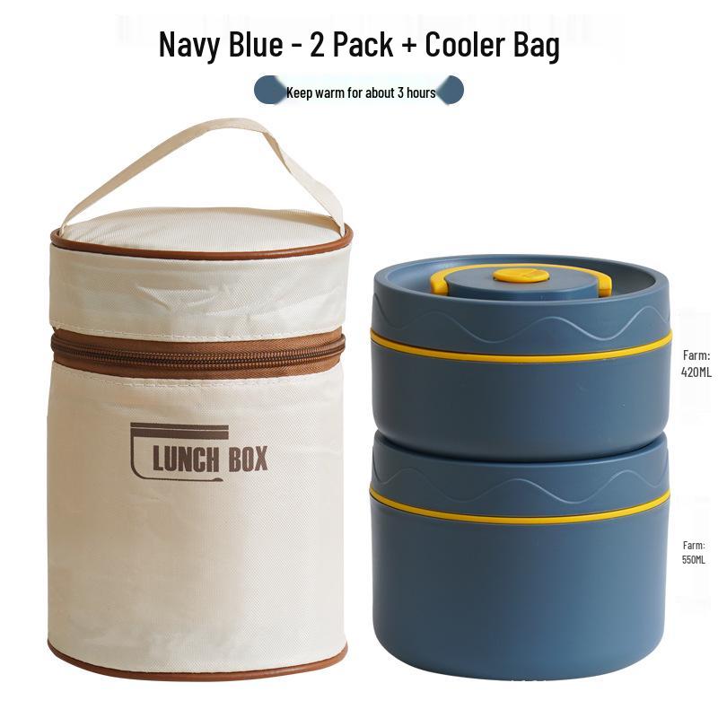 Nepropustný vícevrstvý izolovaný obědový box z nerezové oceli 304 pro kancelář a školu, vhodný do mikrovlnné trouby a přenosný