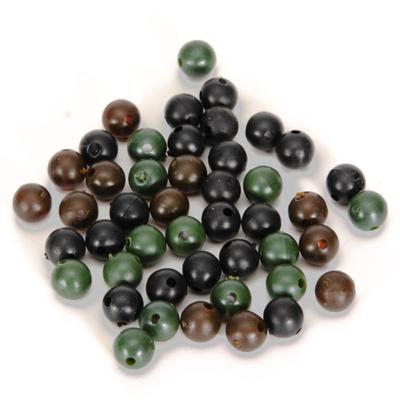 50 Stück Silikon-Angelperlen, 6 mm/8 mm, runde Kunststoff-Rig-Perlen, Zubehör für Karpfenangelausrüstung