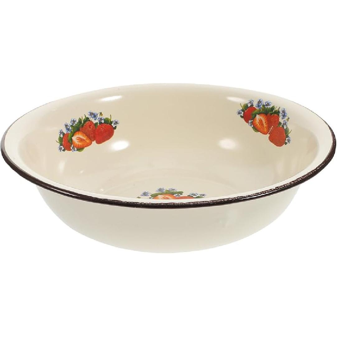 

DOITOOL Cooking Bowl Plate 1PCS Enamelware Enamel Bowls Vintage, Large Enamel Mixing Bowl, 11 Inch Vintage Enamel Soup Basin for Fruit, Salad, Pasta, 1