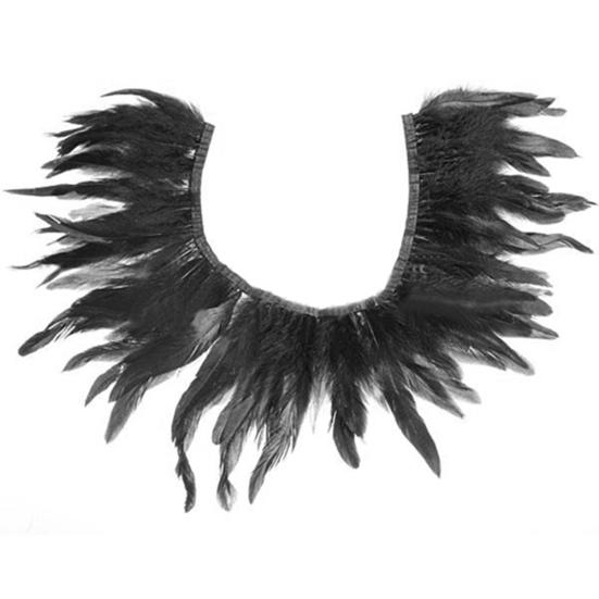 

Черное перо ручной работы с воротником на шее, накидка-пончо, вечернее платье, ткань