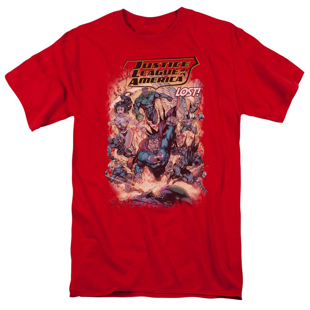 Justice League Lost T Shirt Mens Licensed DC Comic Red XXXXL