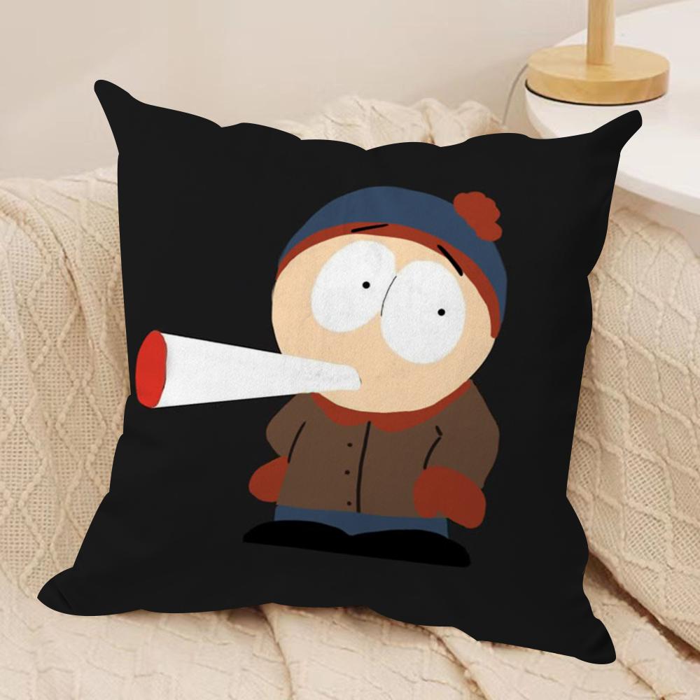 Funny Anime S-Souths P-Park Cushion Cover Soft Plush Double-Sided Printed Sofa Pillow Cushion Cover | Cozy All-Season Decor Gift