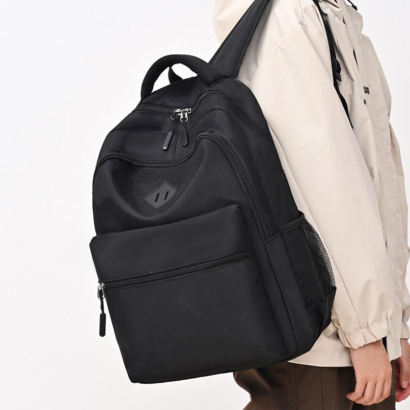 

Рюкзак высокой ценности для учеников средней и старшей школы, однотонный мужской, повседневный, простой и легкий, рюкзак большой вместимости. чёрный